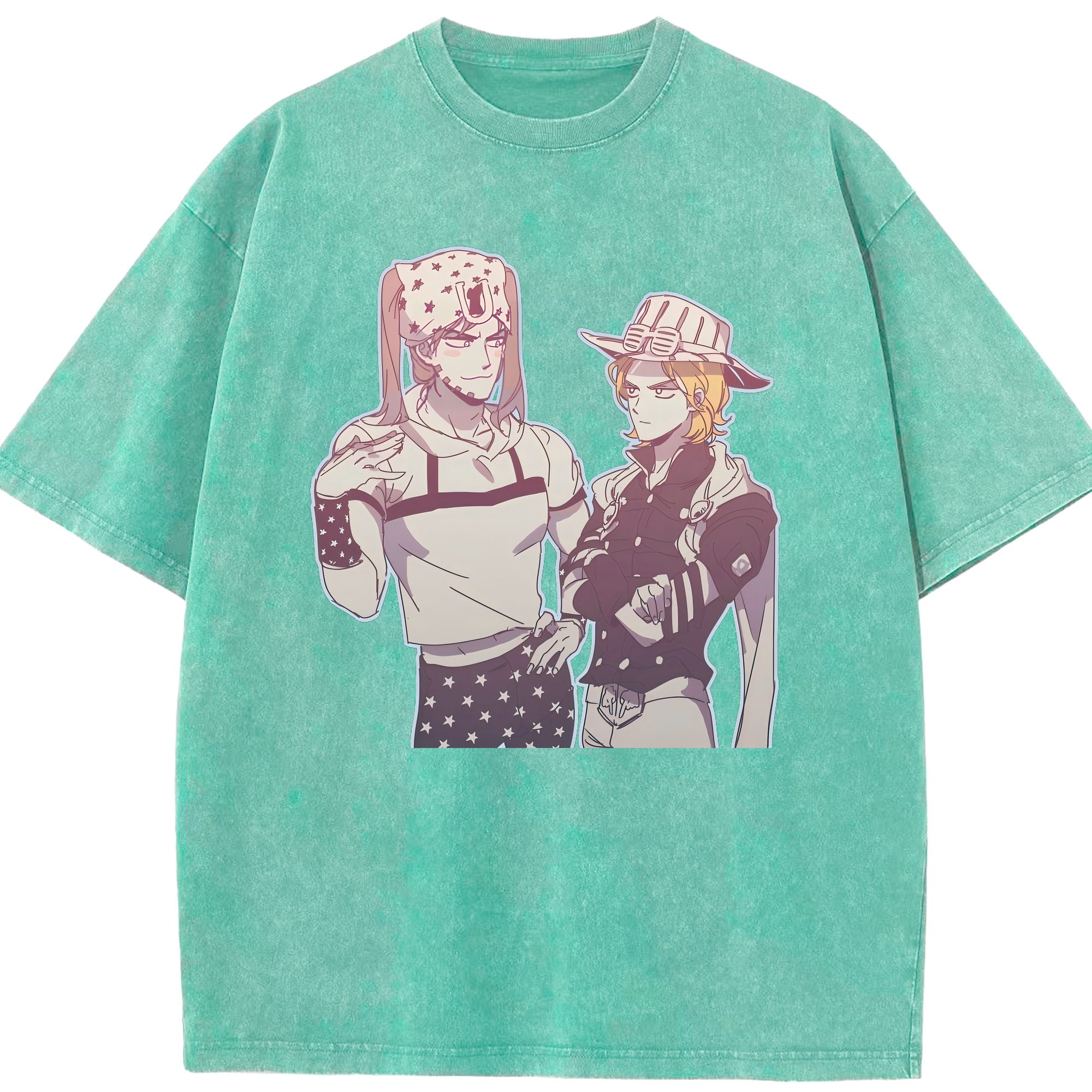 （画像用） ジョジョの奇妙な冒険 JoJo's Bizarre Adventure 綿100% ヴィンテージ風 半袖Tシャツ（フロントプリント）